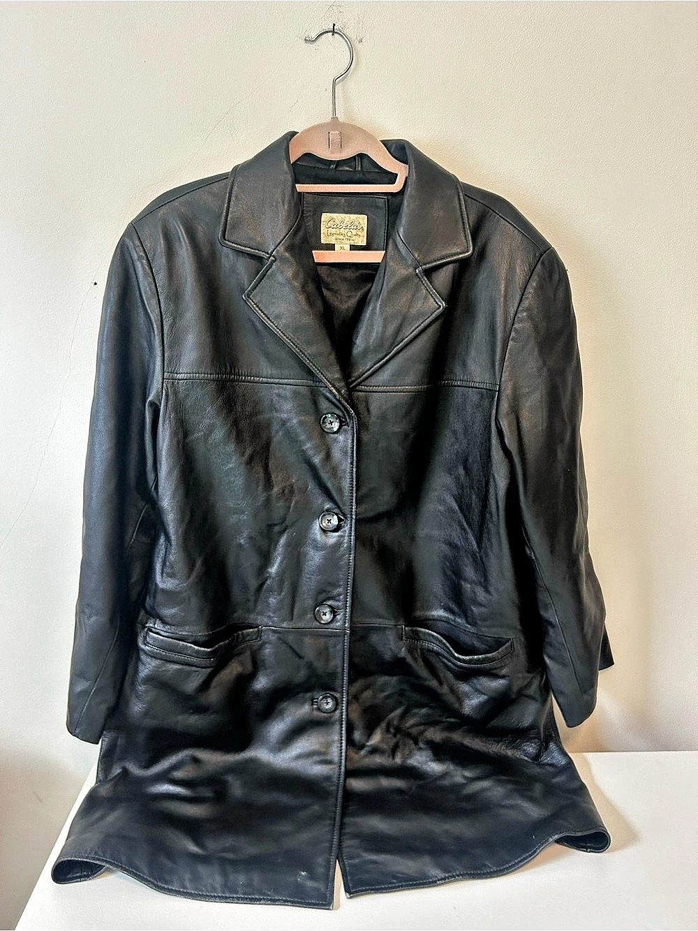 Cabela’s Men’s Black Leather Jacket Size XL